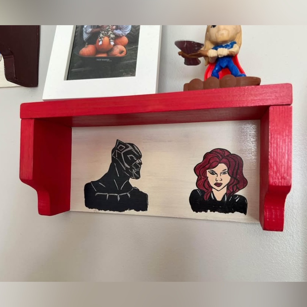 4 hand made Marvel Avengers shelves